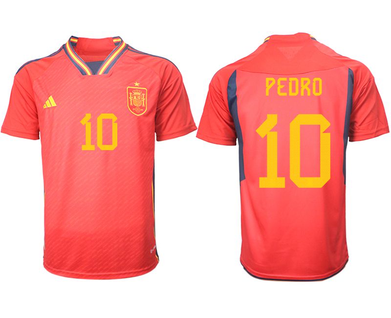 Men 2022 World Cup National Team Spain home aaa version red #10 Soccer Jerseys->spain jersey->Soccer Country Jersey